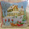 Snowflake Winter Wonderland Needlepoint Pillow