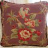 Floral Needlepoint Pillow on Plum BackgroundLuxury