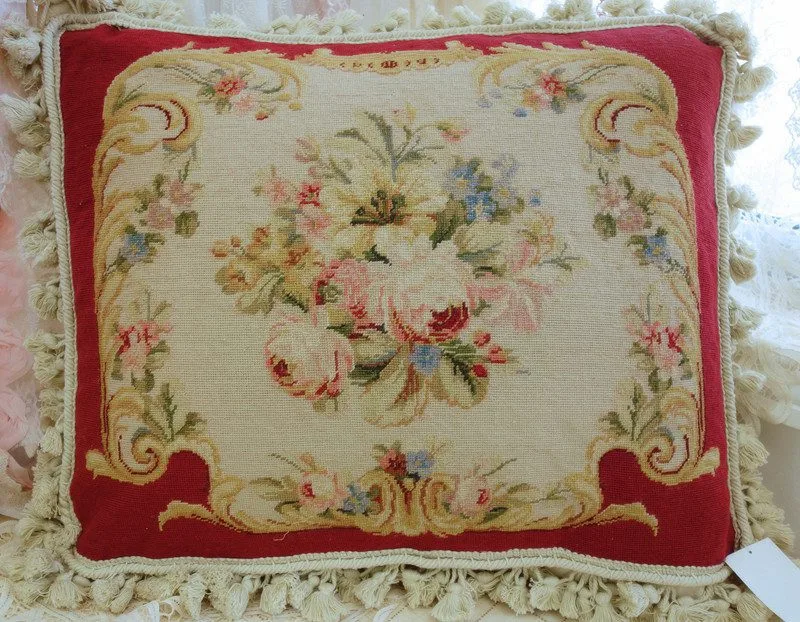 A Little More Luxurious: Floral Needlepoint Pillow