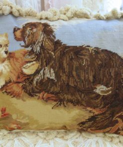 Two Dogs Needlepoint Pillow