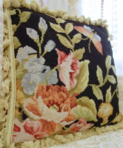 Vintage Garden Needlepoint Pillow