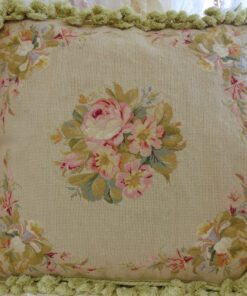 Needlepoint Pillow Floral Needlepoint Beige Beigeroses