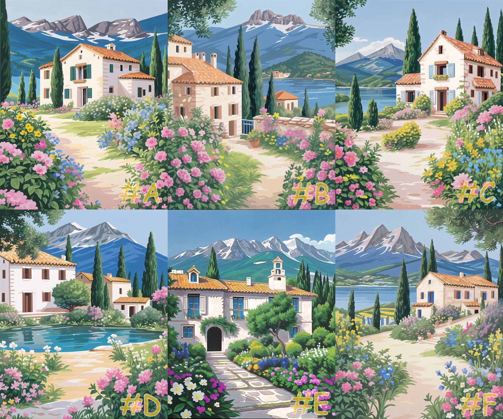 Mountain Cottage Garden Needlepoint Canvas