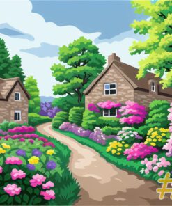 English Cottage Gardens Needlepoint Canvas