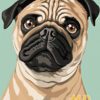 Pug Portraits Needlepoint Canvas