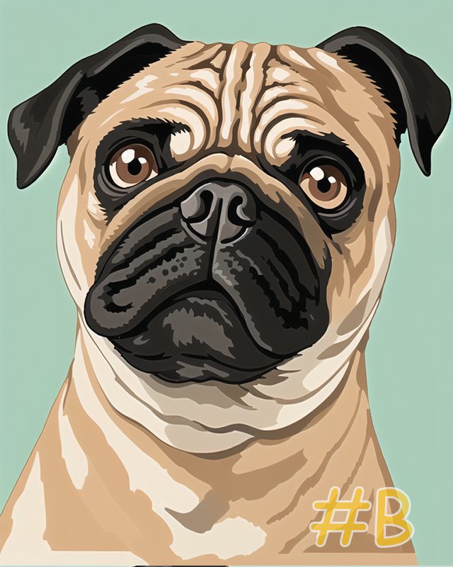 Pug Portraits Needlepoint Canvas