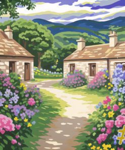 English Cottage Gardens Needlepoint Canvas