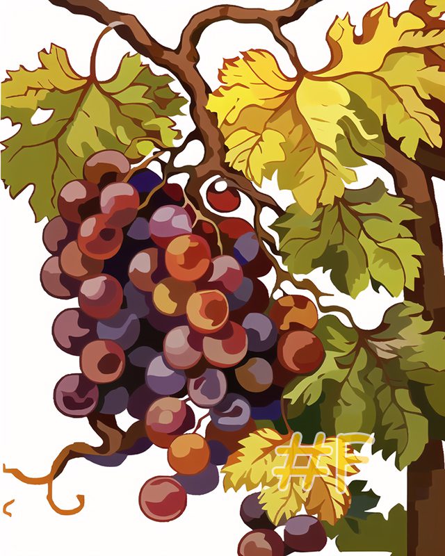 Ripe Grapevines Needlepoint Canvas