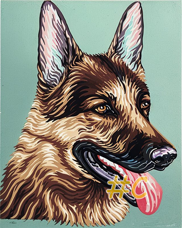 Click to view Our Companion Animals German Shepherd Portrait needlepoint canvas