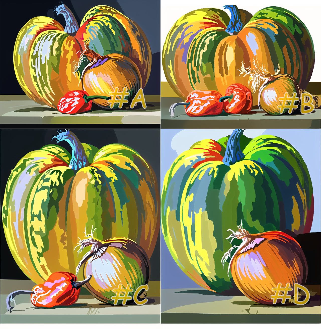 Pumpkin and Gourd Needlepoint Canvas – Autumn Harvest Design