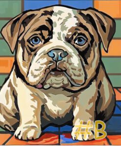 Bulldog Puppy Needlepoint Canvas Collection