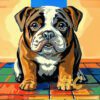 Bulldog Puppy Needlepoint Canvas Collection