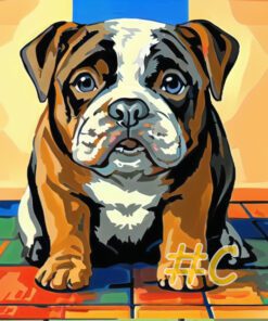 Bulldog Puppy Needlepoint Canvas Collection