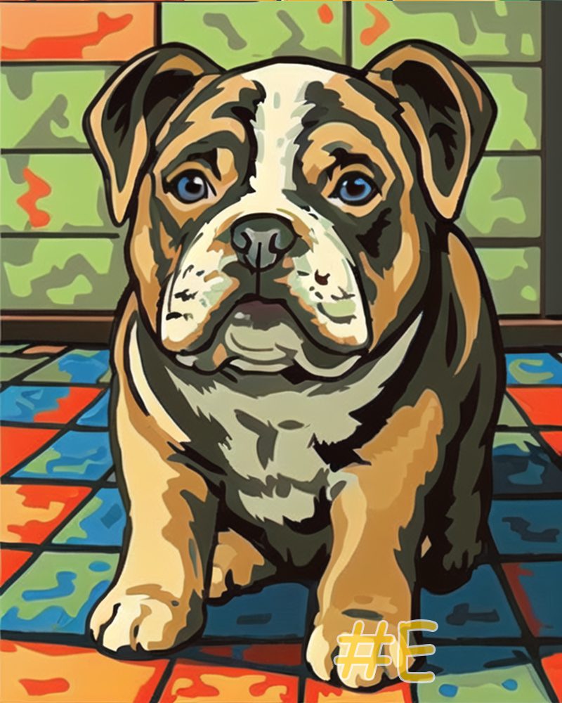 Bulldog Puppy Needlepoint Canvas Collection