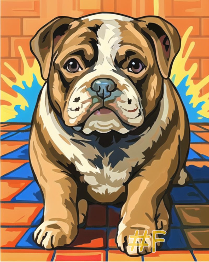 Bulldog Puppy Needlepoint Canvas Collection