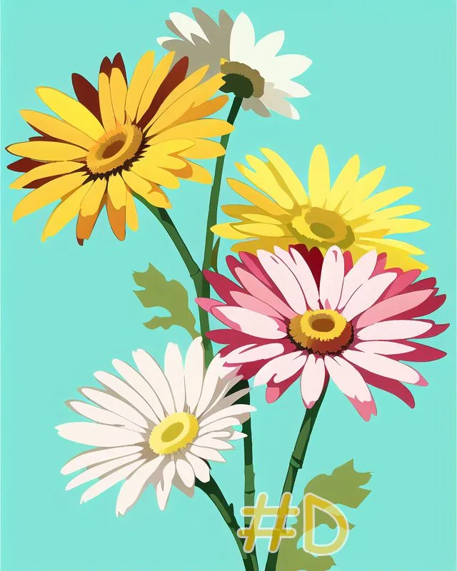 Gerbera Daisy Needlepoint Canvas