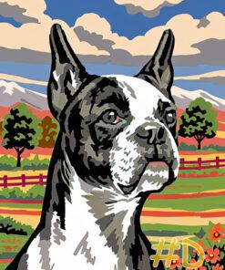 Boston Terrier Needlepoint Canvas Series