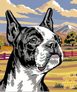 Boston Terrier Needlepoint Canvas Series