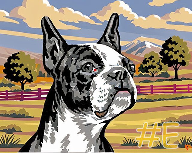 Boston Terrier Needlepoint Canvas Series