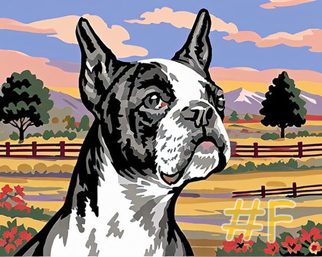 Boston Terrier Needlepoint Canvas Series