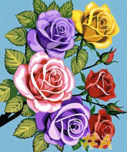 Multi-Color Rose Needlepoint Canvas