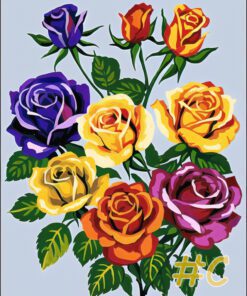 Multi-Color Rose Needlepoint Canvas