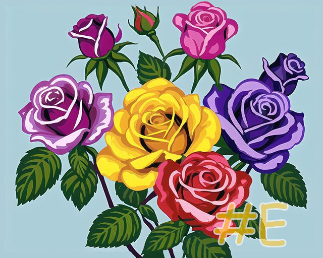 Multi-Color Rose Needlepoint Canvas