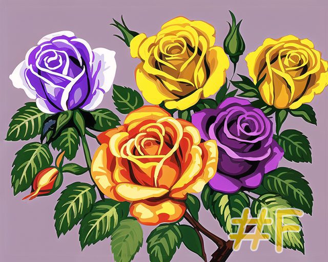 Multi-Color Rose Needlepoint Canvas