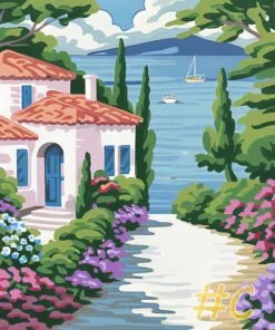 Floral Villa Needlepoint Canvas