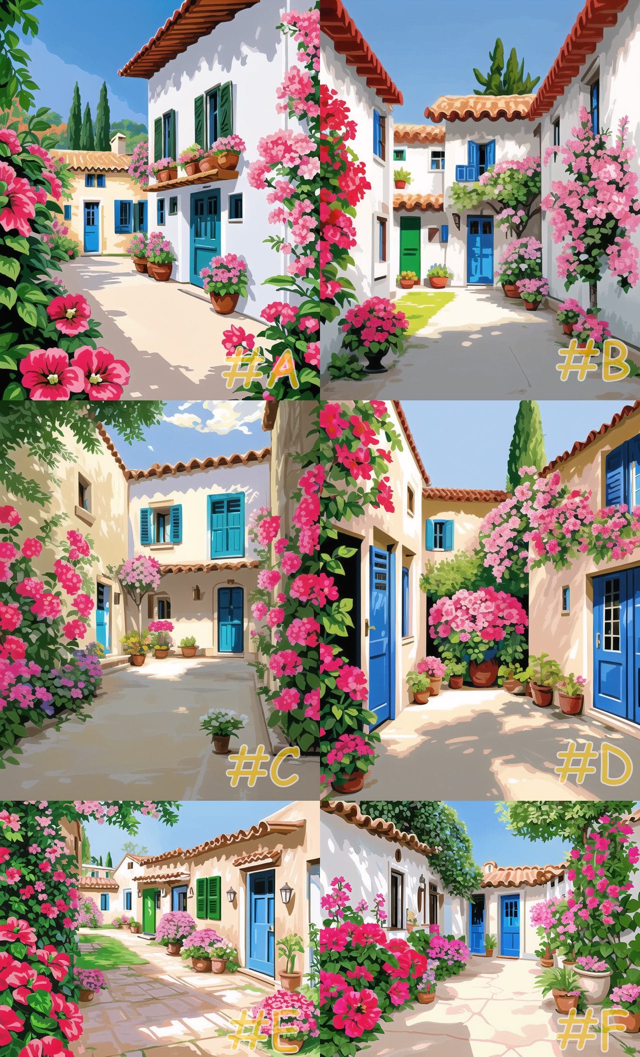 Mediterranean Courtyards Needlepoint Canvas