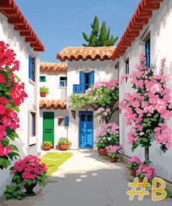 Mediterranean Courtyards Needlepoint Canvas