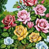 Charming Cottage Garden Rose Needlepoint Canvas