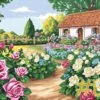 Soft Pastel Cottage Roses Needlepoint Canvas