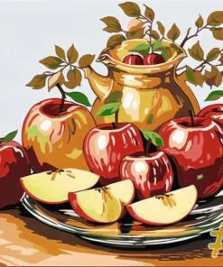 Apples and Vases Needlepoint Canvas