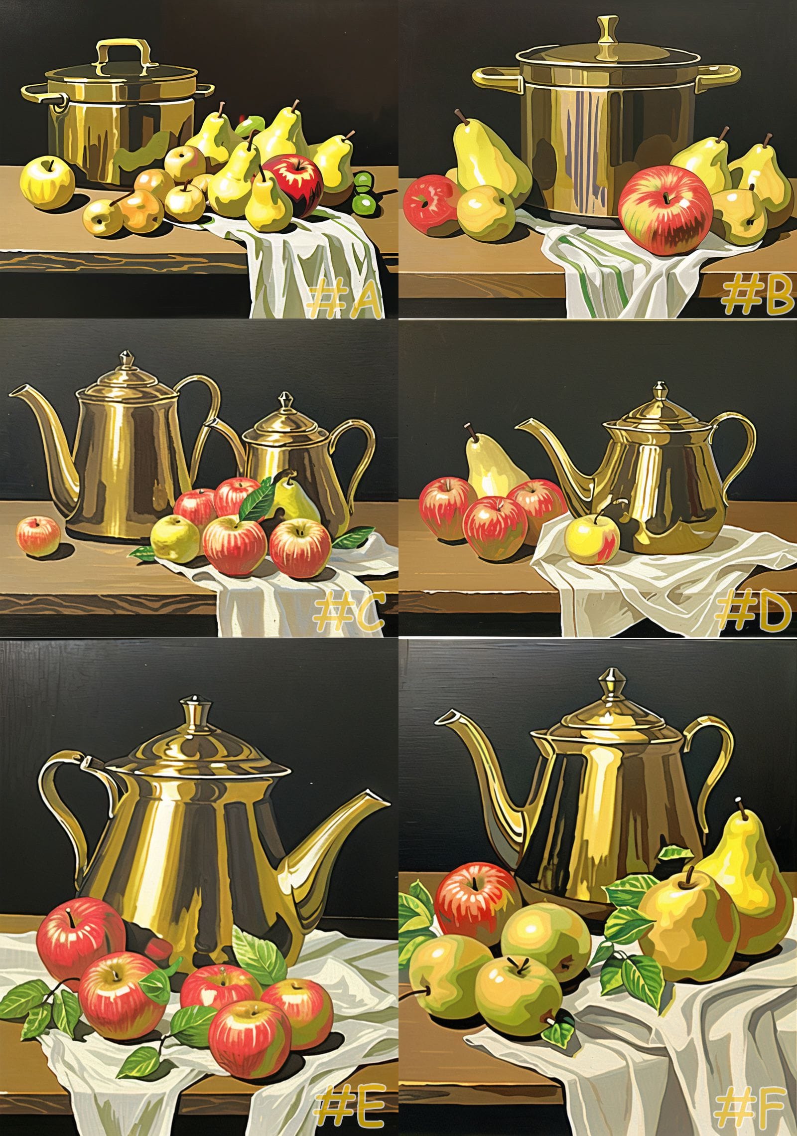 Still Life with Brass and Fruit Needlepoint Canvas Set
