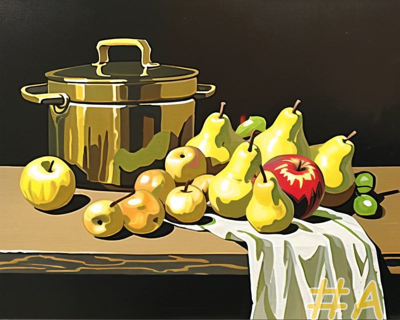 Still Life with Brass and Fruit Needlepoint Canvas Set
