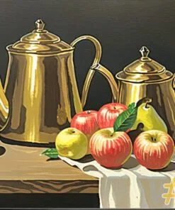 Still Life with Brass and Fruit Needlepoint Canvas Set