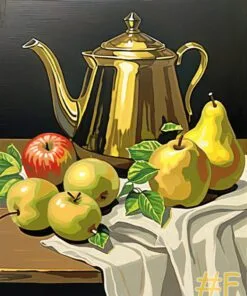 Still Life with Brass and Fruit Needlepoint Canvas Set