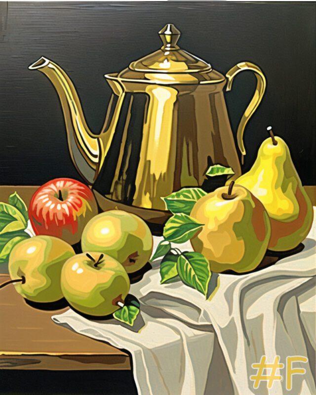 Still Life with Brass and Fruit Needlepoint Canvas Set