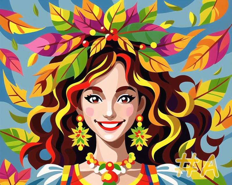Women with Leaf Crowns Needlepoint Canvas
