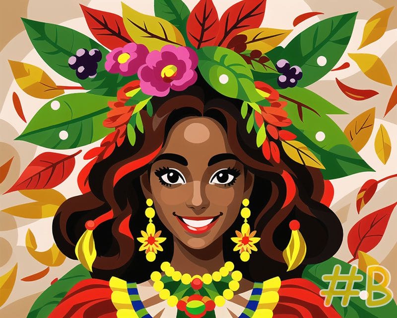 Women with Leaf Crowns Needlepoint Canvas