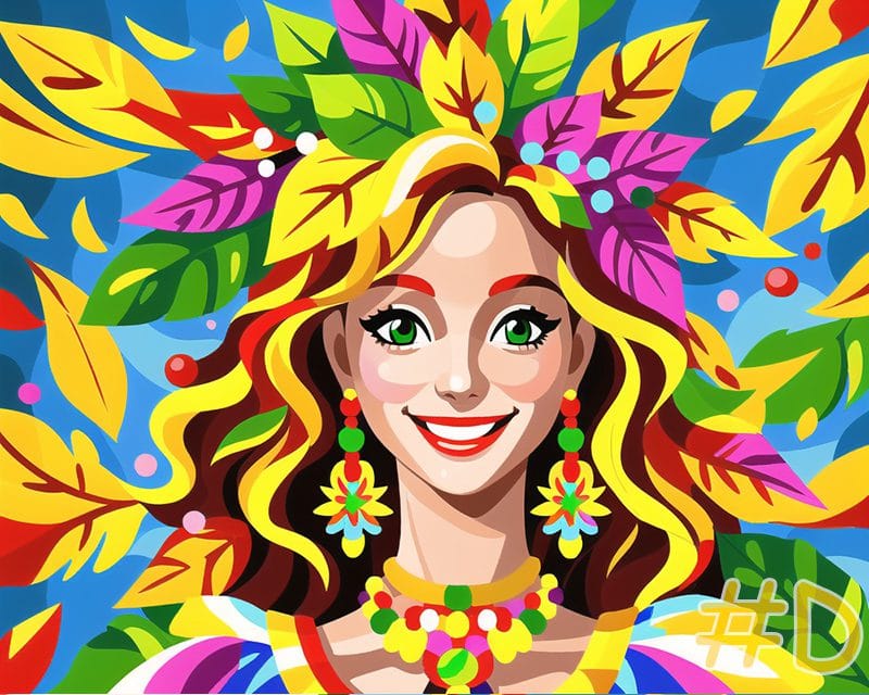 Women with Leaf Crowns Needlepoint Canvas