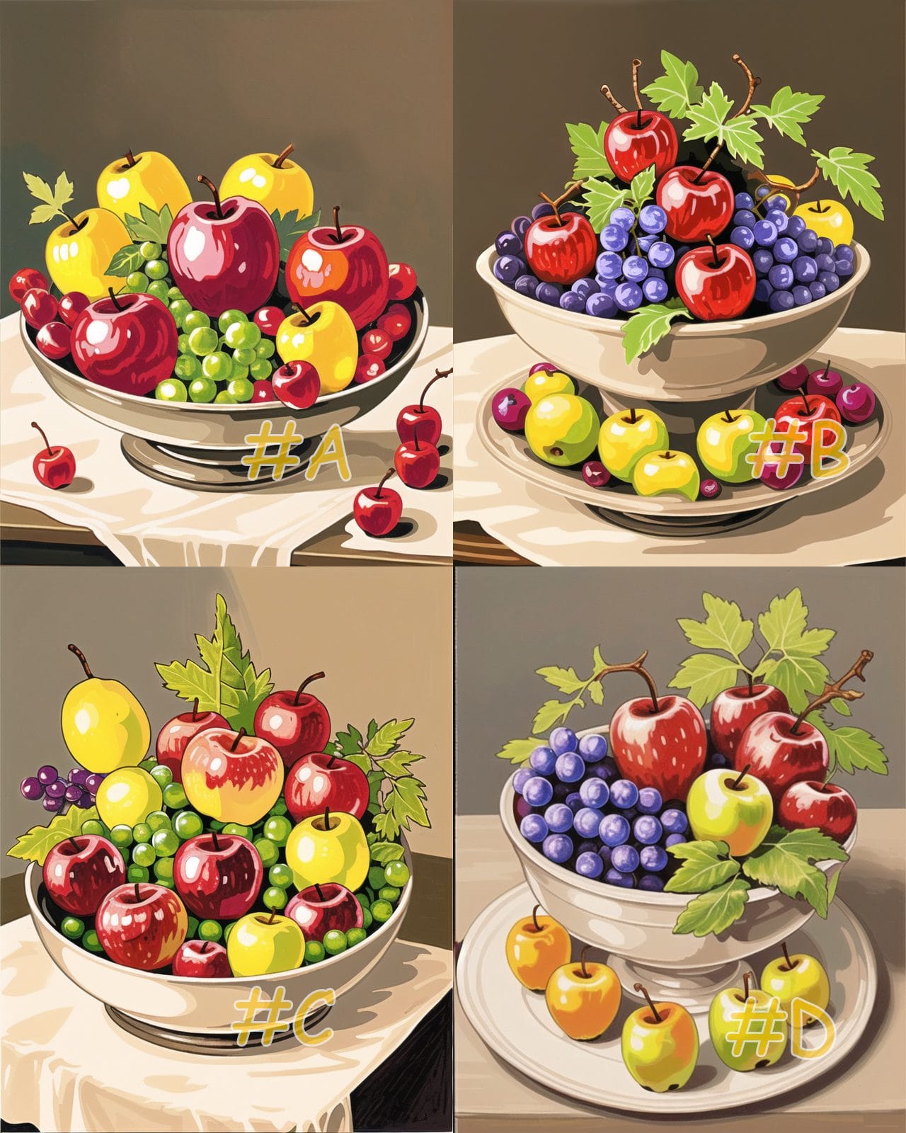 Needlepoint Canvas, Mixed Fruit Bowl
