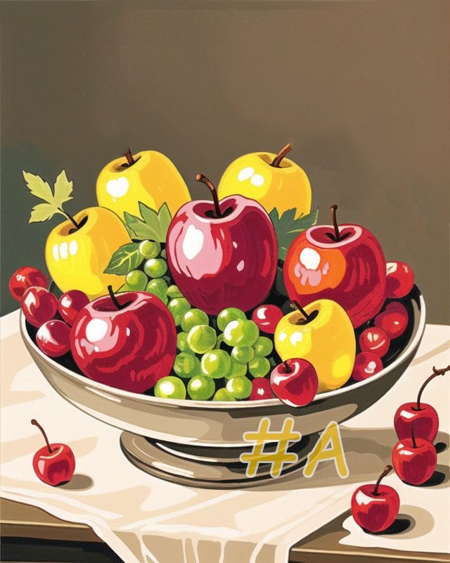 Needlepoint Canvas, Mixed Fruit Bowl
