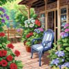 Cozy Rose and Hydrangea Patio Needlepoint Canvas