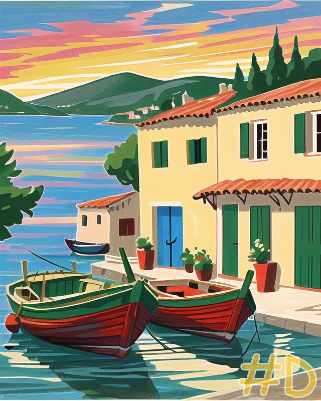 The Beauty of Mediterranean harbors Needlepoint Canvas