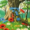 Needlepoint Canvas Floral Forest