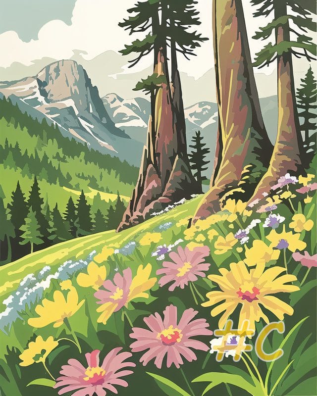 Mountain Meadows Needlepoint Canvas