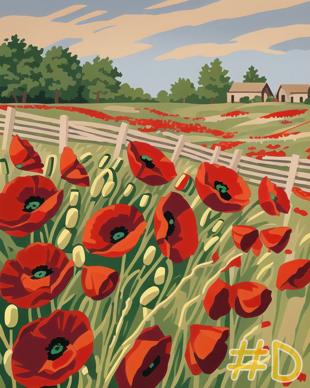 Poppy Field Needlepoint Canvas