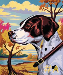 Pointer Dogs in Autumn Needlepoint Canvas